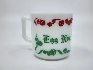 Hazel Atlas Egg Nog Jingle Bells Milchglas Tasse Becher Tom & Jerry Vintage - Bild 1 von 7