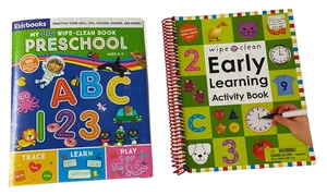 2 Lot Wipe Clean Early Learning Activity Preschool ABCs 123s Colors Shapes Books - Picture 1 of 5