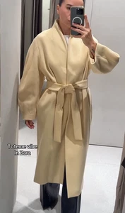 ZARA BNWT 2025. VANILLA OVERSIZED WOOL BLEND COAT BELTED. 8961/805/727 - Picture 1 of 9