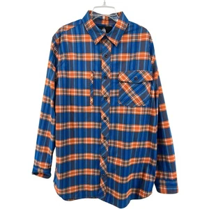 Alaskan Hardgear Duluth Plaid Flannel Shirt Men's L Tall Blue Orange Classic Fit - Picture 1 of 11