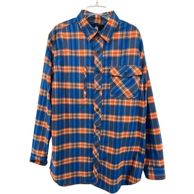 Alaskan Hardgear Duluth Plaid Flannel Shirt Men's L Tall Blue Orange Classic Fit - Image 1 of 4