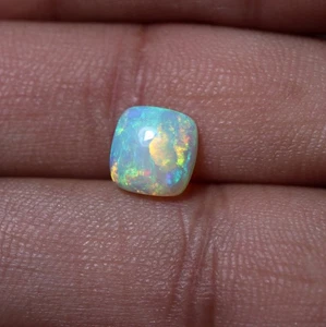 1.5 Cts 8x8.3 MM Natural AAA Flashy Multi Fire Ethiopian Opal Cushion Cabochon - Picture 1 of 8