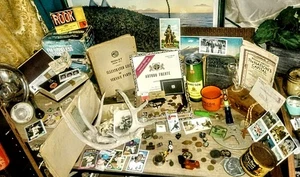 Dad's Huge Junk Drawer Lot. Pkt Watches,Coins,Stamps,Tins,S Sports Cards And... - Picture 1 of 19