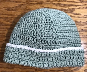 New Beanie Hat Ski Hat Womens Medium Hand Crocheted Caledon Green - Picture 1 of 3