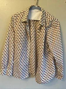 Talbots Dackel �� Hot Dog Hunde Print Bluse SP 100% Baumwolle leicht Fun - Bild 1 von 2