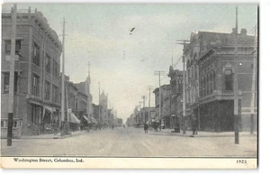 Foto postal antigua de Washington Street Scene Colón, en Indiana 1913 - Imagen 1 de 2
