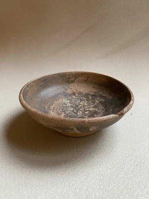 Céramique Greco Romaine Terre Cuite Antique Bol  Englobe Noir - Photo 1/4