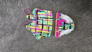 JUSTICE Girls size 10 Tankini Bikini Swim Suit Bathing SET EUC Pink Teal - Picture 1 of 6
