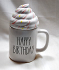 Rae Dunn Happy Birthday Mug With Whipped Cream Topper - Brand New