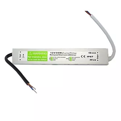 Transformateur LED 12V 30W IP67 Extérieur Étanche Alimentation à Tension  - Photo 1/4