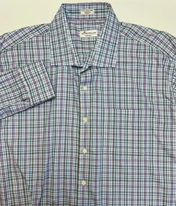 D109 Peter Millar Crown Ease Multicolor Plaid Button Up Mens 2XL 100% Cotton - Picture 1 of 6