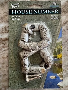 Cast Iron Birch Number / Numbers - Street Address House Rustic Decor DIY Craft - Picture 1 of 8