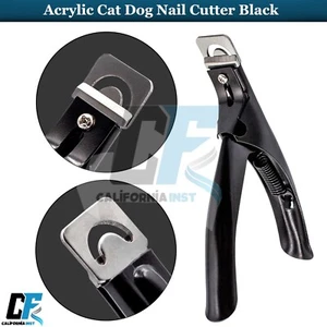 Cortador de uñas postizas acrílico negro perro y gato cortaúñas tijeras resorte negro - Imagen 1 de 4