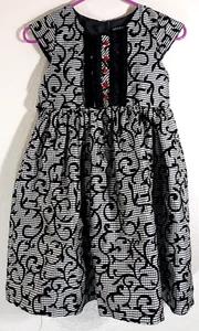 Vestido George Jóvenes Niñas Talla 8 Negro + Blanco + Rosa Acento Fiesta Vacaciones Boda - Imagen 1 de 7