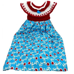 Pioneer Woman Pinafore Dress Full Hanging Kitchen Towel Crochet Sweet Rose - Picture 1 of 3