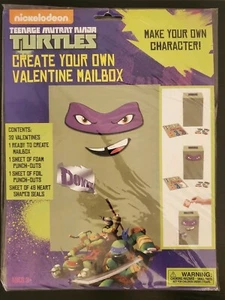 Ninja turtle  32 Valentines Day Cards and Stickers Classroom Set with mailbox - Picture 1 of 9