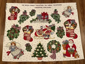 Vintage Susan Winget Christmas Appliques Cut & Sew Fabric Traditions 1993 - Picture 1 of 4