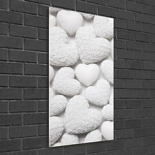 Wandbild Druck auf Plexiglas® Acryl Hochformat 50x100 Weiße Herzen