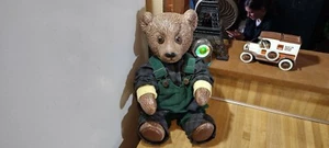 Ceramic Teddy Bear Figure,jointed,moveable,rare,13 x 8 x 8,vg! - Picture 1 of 6
