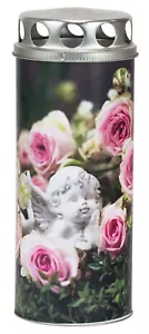 Luce tombale - candela tombale - candela fantasia - Paperlight "Angelo con rose" - Foto 1 di 2