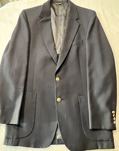 Men's CRICKETEER 40R Black 2-Bttn Poly/Wool Classic Blazer/Sport-coat - Picture 1 of 6