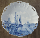 Vintage Rosenthal Germany Lion D'OR Blue Delft Pierced Rim Plate 9.25"