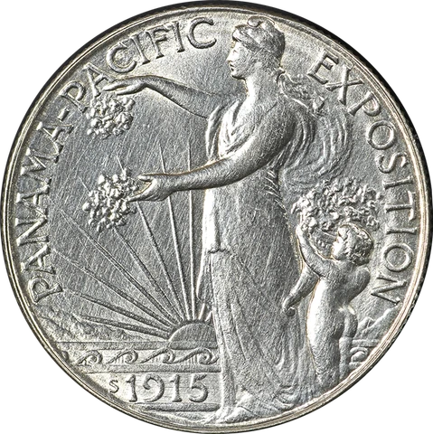 1915-S Panama-Pacific Commem Half Dollar Choice BU Details Great Eye Appeal Cover