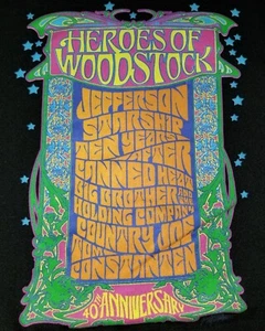WOODSTOCK 40TH ANNIVERSARY 3XL BLACK HOODIE SWEATSHIRT PSYCH ROCK VTG XL T-SHIRT - Picture 1 of 24
