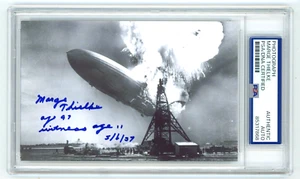 Marge Thielke signiertes Foto (PSA) Historisch 1937 Hindenburg Katastrophenzeuge - Bild 1 von 2