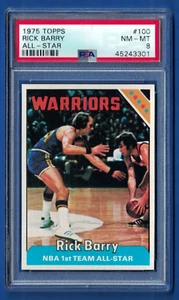 1975 Topps #100 Rick Barry PSA 8 NM-MT HOF Golden State Warriors - Picture 1 of 2