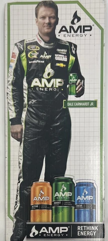 Amp Energy Standee Dale Earnhardt Jr Promo Cardboard 24” Drink NASCAR Racing Cover