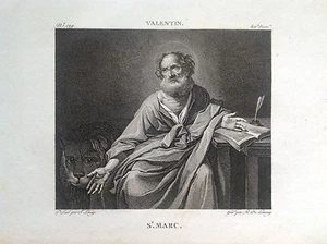 SAN MARCO Incisione originale XIX secolo RELIGIOSE VALENTINO evangelisti SANTI - Imagen 1 de 1
