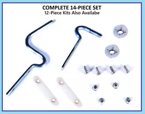 SET CERNIERE COPERCHIO 14 PEZZI LAVATRICE WHIRLPOOL 36438 36437 AMANA KENMORE SPEED QUEEN - Foto 1 di 3