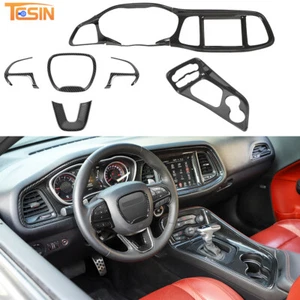 Juego completo de consola de fibra de carbono decoración interior kit de molduras para Dodge Challenger - Imagen 1 de 10