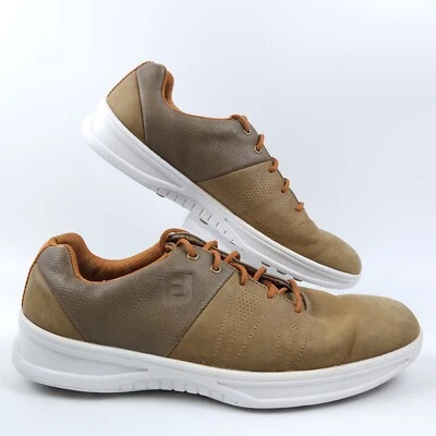 FootJoy 男式 7.5 码宽轮廓休闲高尔夫棕色鞋 - 54057 — 第 1/4 张图片