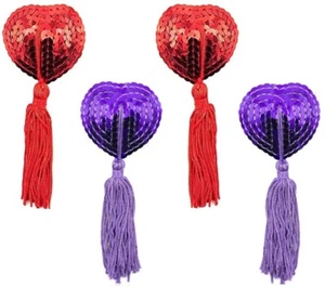 COPRI CAPEZZOLO DONNA ADESIVO PETTO, PAILLETTES E NAPPE RIUTILIZZABILI SET 2 PAIA UK - Foto 1 di 4