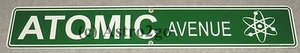 ATOMIC AVENUE--Crosswalks Metal 24 X 4 Atom Nuclear Physics Science Street Sign - Picture 1 of 1