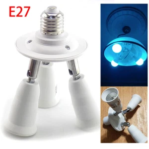 3 in 1 Adjustable E27 Socket Splitter Base led Light Lamp Bulb Adapter Holder - Picture 1 of 7