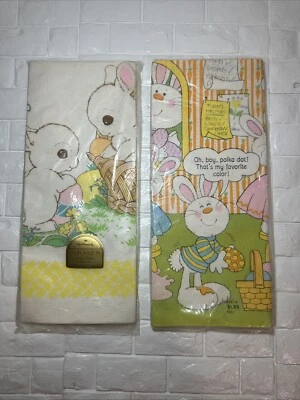 VTG Hallmark Easter Spring Extra Large Table Cover 60 x 102” Paper Lot of 2 - Image 1 of 4