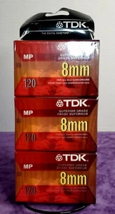 Brandneu TDK 8 mm erstklassige MP 120 Minuten Camcorder Bänder (3er-Pack) versiegelt - Bild 1 von 4