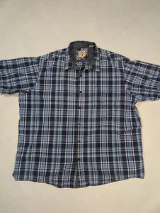 Camisa azul a cuadros RedHead Brand Co. 2XL manga corta con botones para hombre - Imagen 1 de 8