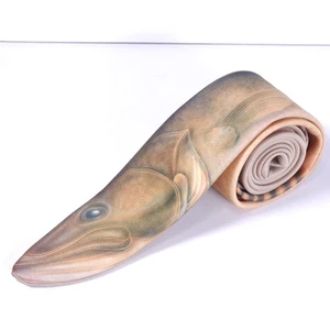 Corbata Ralph Marlin Para Hombre Vintage Multicolor Clásica Walleye Fish 1986 - Imagen 1 de 5