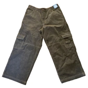 Gymboree Corduroy Pants Boys Green Adjustable Waist 8 Husky NEW! Cargo - Picture 1 of 8