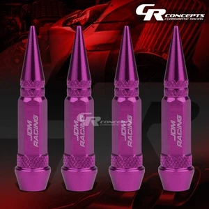 4PC UNIVERSAL 60MM ALUMINUM PURPLE SPIKE VALVE CAP TIRE RIM PREVENT AIR LEAKAGE - Picture 1 of 5