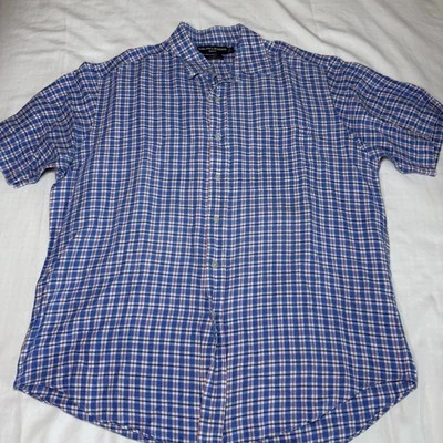 Ralph Lauren Golf Shirt Men’s Large TILDEN Plaid Short Sleeve Button Down Linen - Image 1 of 4