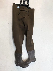 Hodgman Fishing Wader W. Boots Brown Bib Neoprene Men Sz 13 Fish  - Picture 1 of 6