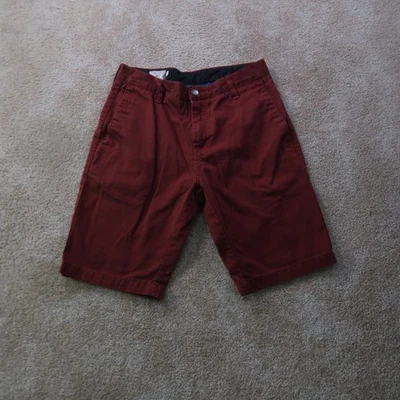 Volcom Chino Shorts Men's 28 red Flat Front Skater - Image 1 of 4