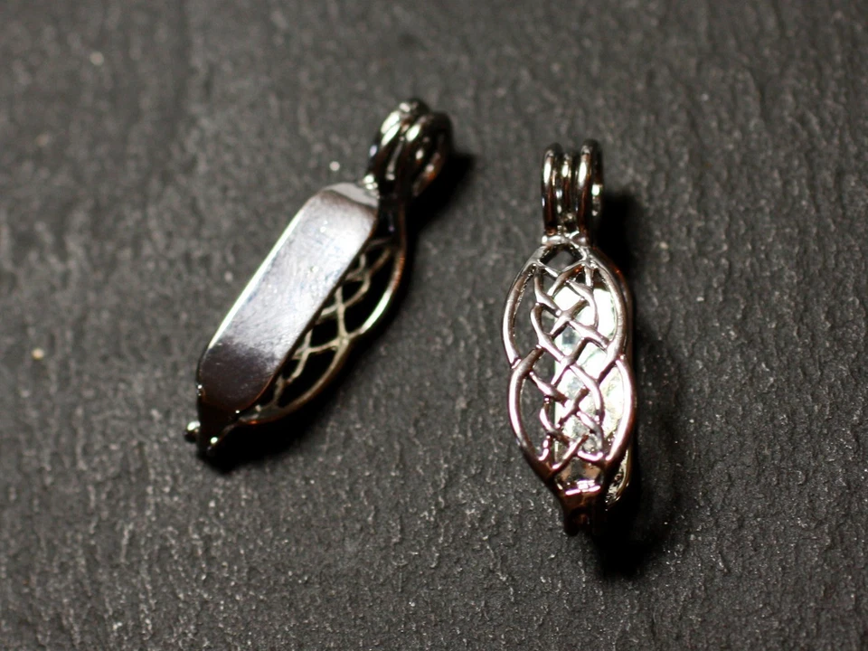 HOMEMADE 1pc - Appret accessoire Bélière Porte Donut Métal Argenté Celtique Filigrane Noe