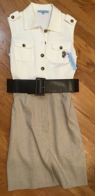 NEW Antonio Melani Sleeveless Shirt Dress Size 10 Linen Blend Career - Image 1 of 4