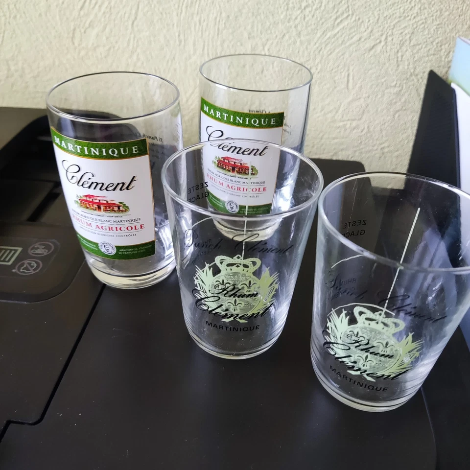 4 VERRES  PUBLICITAIRES  BAR    RHUM ST CLEMENT - Photo 1/1